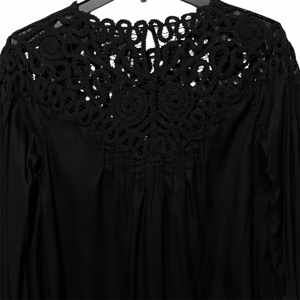 JOHNNY WAS Black Long Sleeve Cielito Modal Blouse XS - Picture 8 of 12